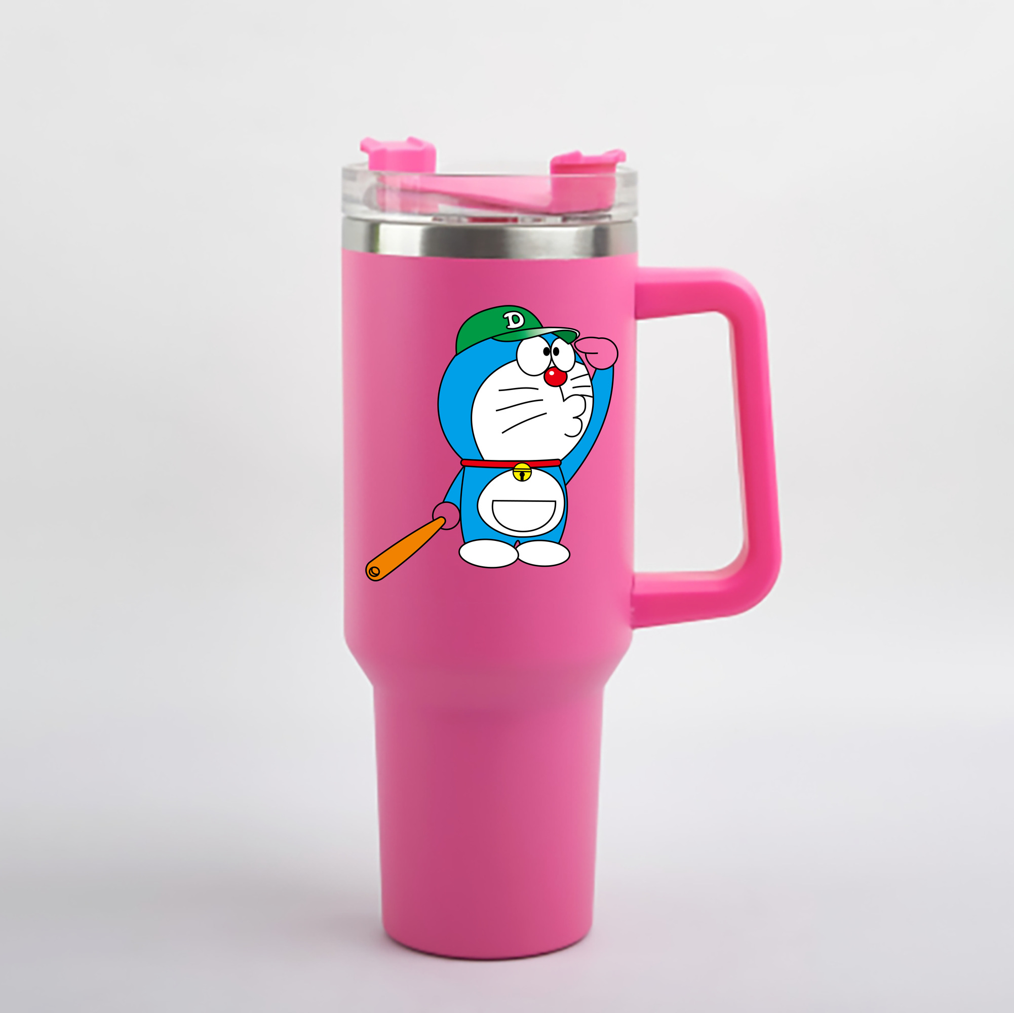（画像用） ドラえもん Doraemon 1200mL車用タンブラー - クリスタルステッカー（プラスチックストロー付き）